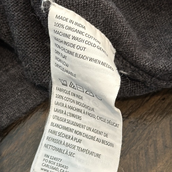 Prana Medium Cotton Gray Long Sleeve Midi Dress Drawstring Waist - Picture 9 of 9